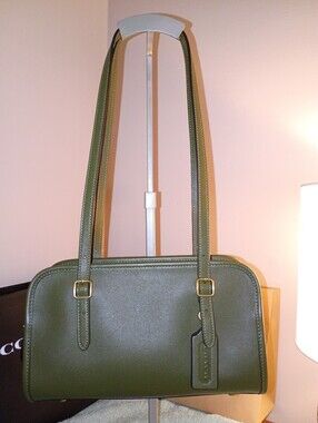 Coach Swing Zip Reissue Olive Green Structured Shoulder Bag New